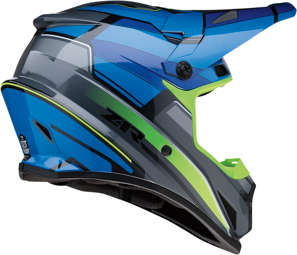 Z1R, Z1R Rise Motorcycle Helmet - Blue/Hi-Viz, 2XL, Part Number 0110-7197