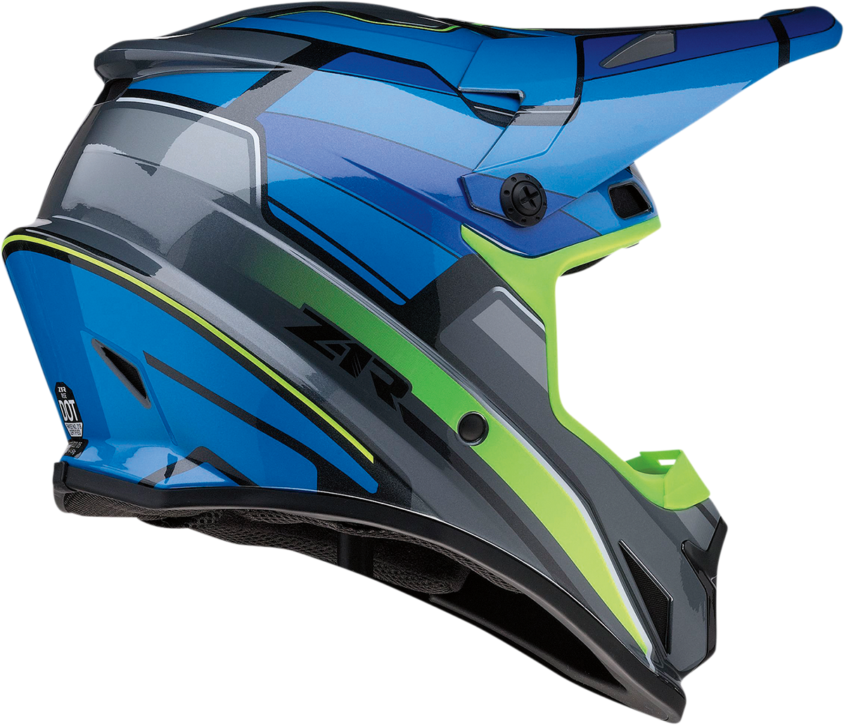 Z1R, Z1R Rise Motorcycle Helmet - Blue/Hi-Viz, 2XL, Part Number 0110-7197