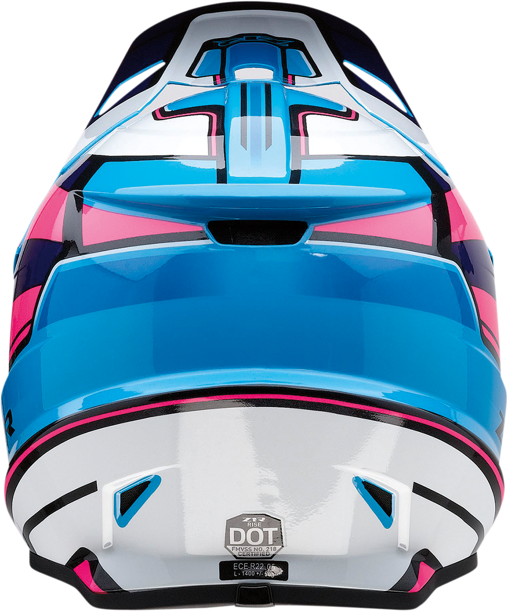 Z1R, Z1R Rise Helmet MC Pink/Blue 2XL - Injection Molded Polycarbonate Shell with Removable Moisture-Wicking Liner