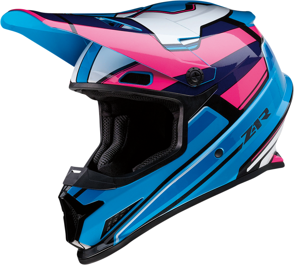 Z1R, Z1R Rise Helmet MC Pink/Blue 2XL - Injection Molded Polycarbonate Shell with Removable Moisture-Wicking Liner