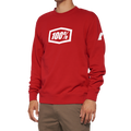 100% Icon Long-Sleeve Fleece Sweatshirt - Red - XL 20026-00013