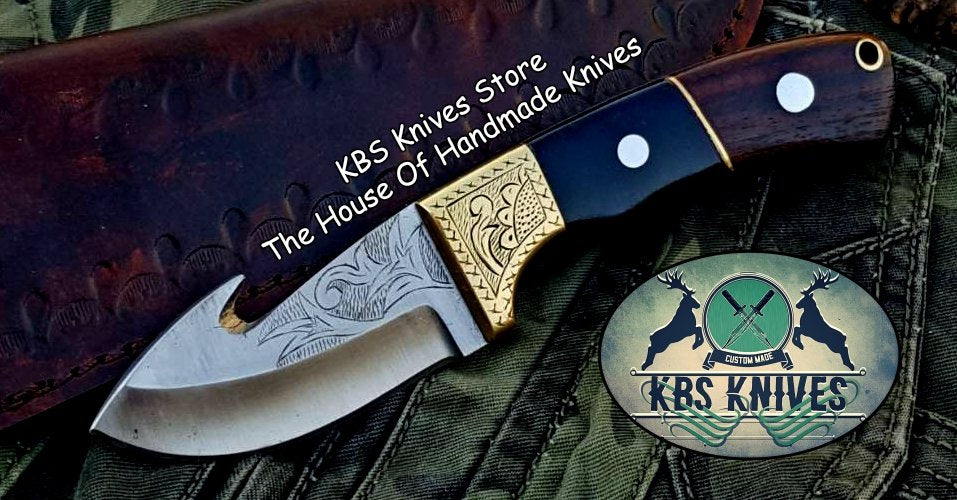 Custom Handmade D2 Tool Steel Guthook Skinner Knife