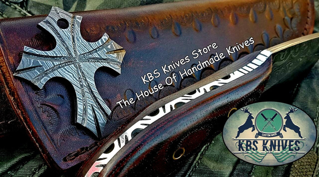 Custom Handmade Damascus Steel Hunting Skinning Knife