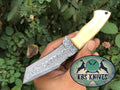 Beautiful Custom Handmade Damascus Steel EDC Tanto Blade Knife