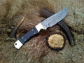 KBS Knives: Custom Handmade Fixed-Blade Hunting Knife | Raindrops Damascus Steel | 10 Inches