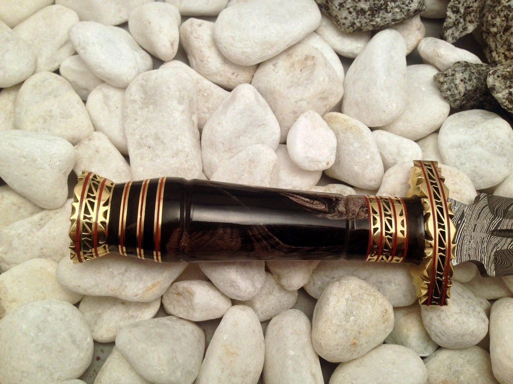 Custom Handmade Double Edge Damascus Steel Hunters Knife