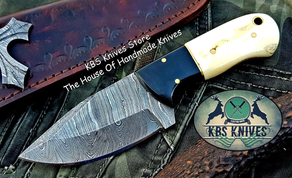 Custom Handmade Damascus Steel Skinner Knife