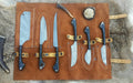 Wild Game Processors – 6-Piece Damascus Steel Knife Set with Buffalo Horn Handles