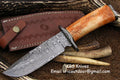 KBS Knives: Custom Handmade Damascus Hunting Knife | 12 Inches | Colored Camel Bone Handle