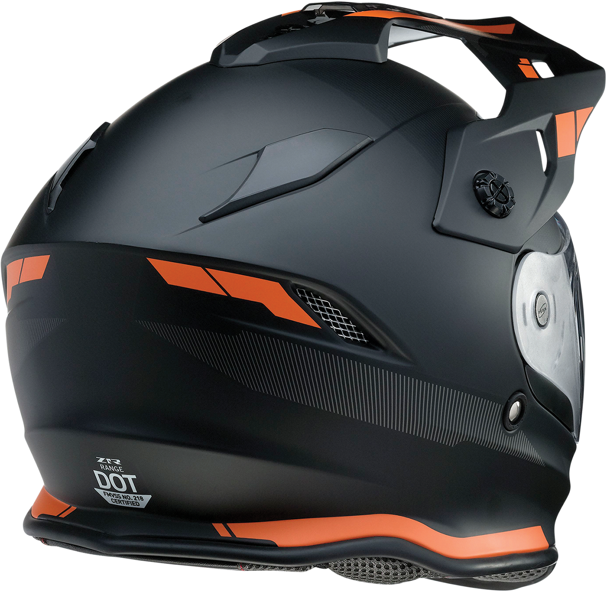 Z1R, Z1R Range Helmet - Uptake Black/Orange, Small – Versatile Motorcycle Helmet with Drop-Down Sun Visor and Removable Lining