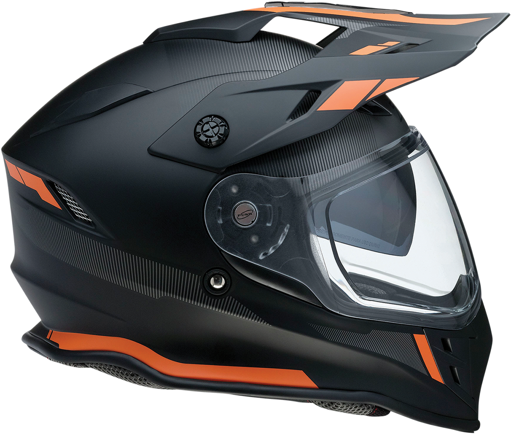 Z1R, Z1R Range Helmet Uptake Black/Orange 2XL – Versatile Motorcycle Helmet with Drop Down Sun Visor and Removable Lining