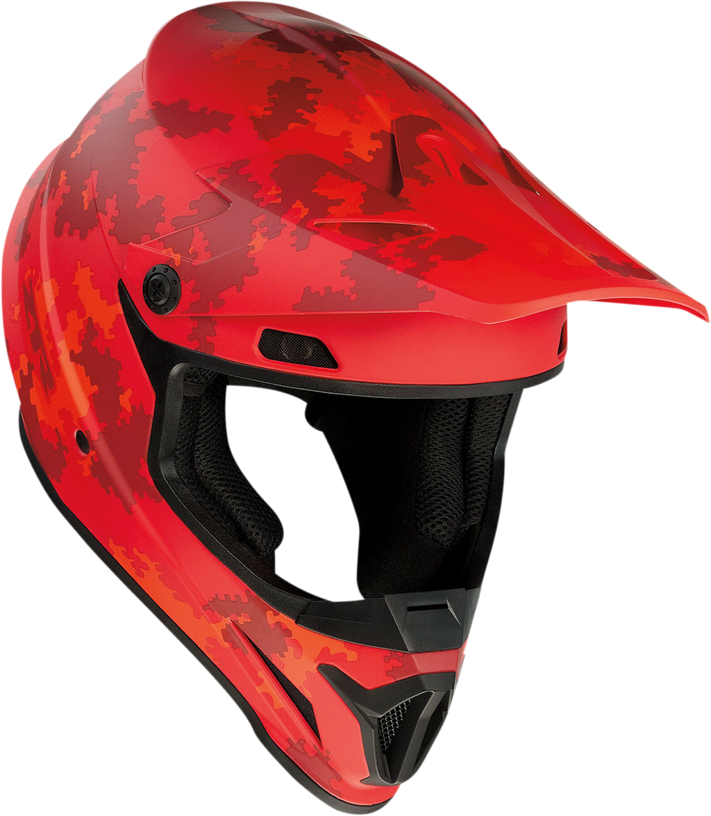 Z1R, Z1R Rise Helmet Digi Camo Red 2XL with Enhanced Ventilation and Removable Liner