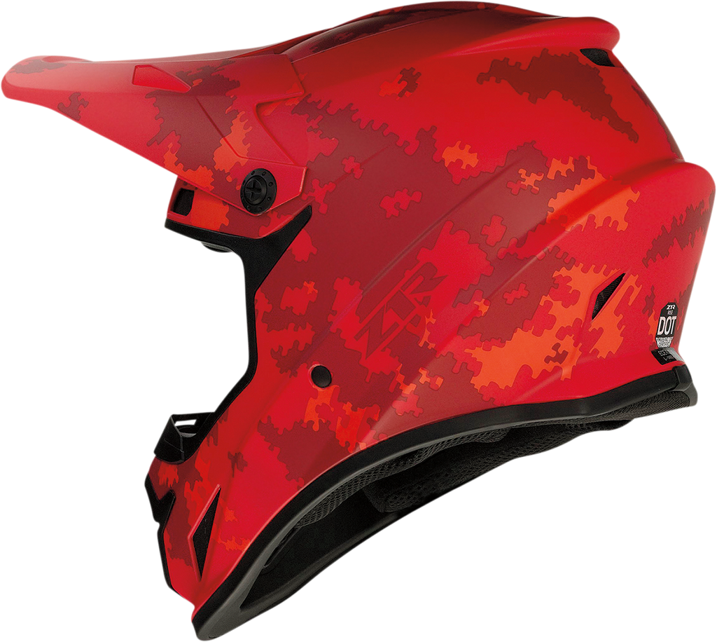 Z1R, Z1R Rise Helmet Digi Camo Red 2XL with Enhanced Ventilation and Removable Liner