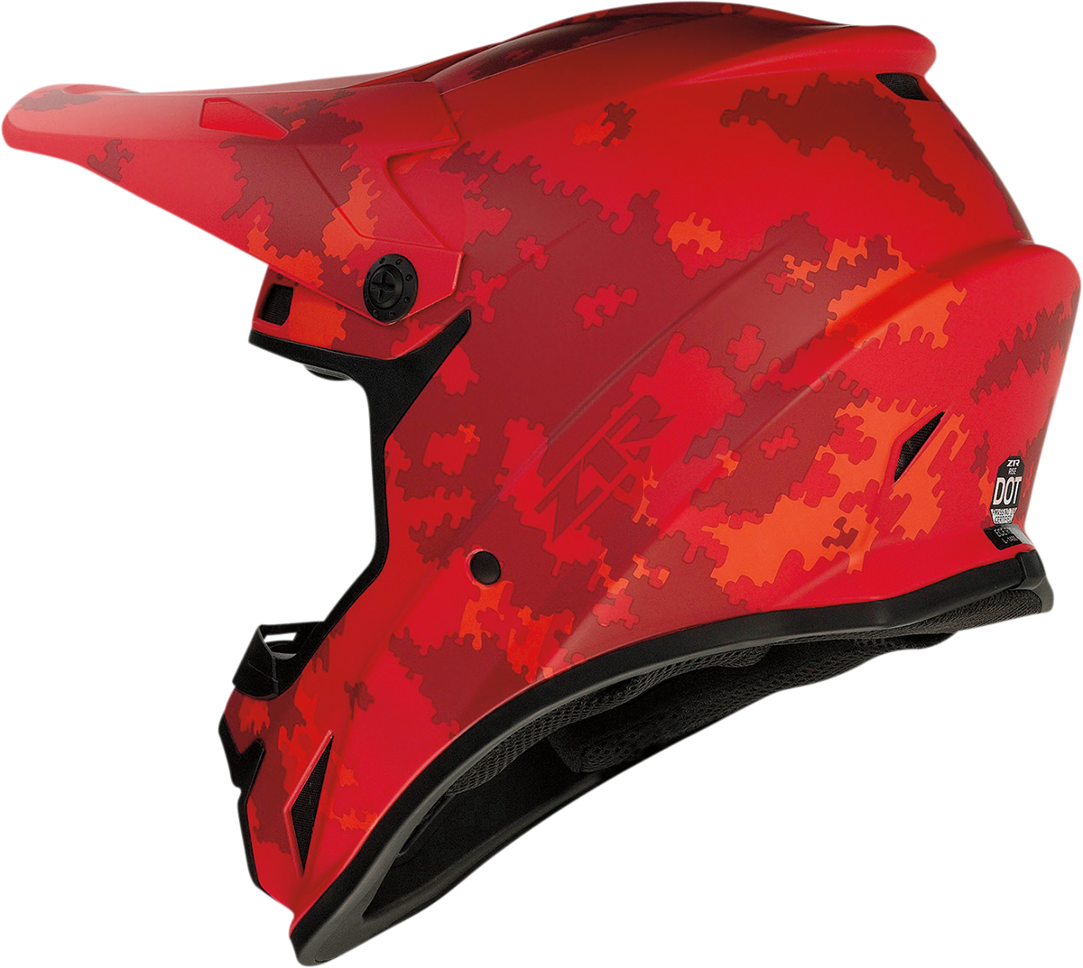 Z1R, Z1R Rise Helmet Digi Camo Red 2XL with Enhanced Ventilation and Removable Liner