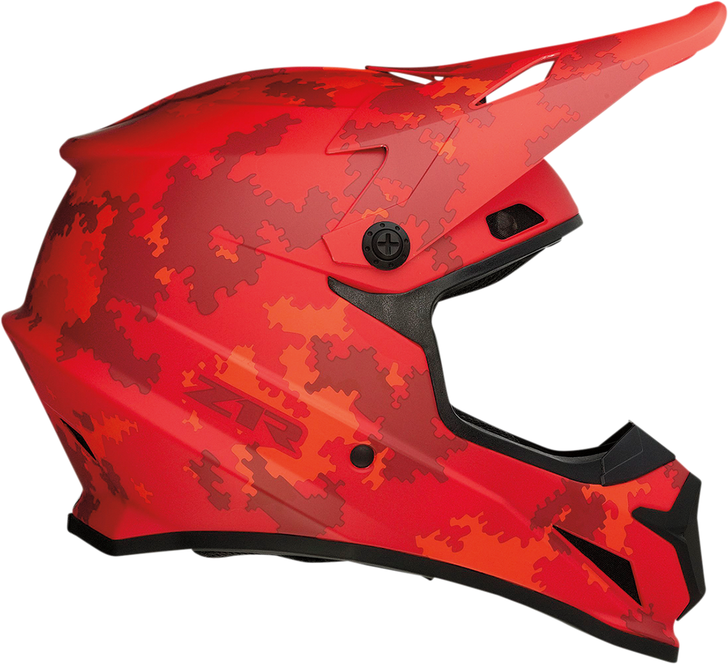 Z1R, Z1R Rise Helmet Digi Camo Red 2XL with Enhanced Ventilation and Removable Liner