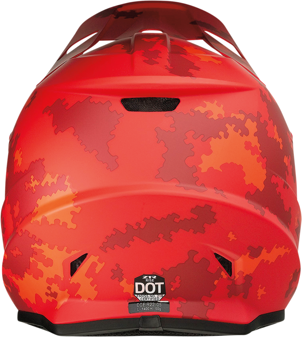 Z1R, Z1R Rise Helmet Digi Camo Red 2XL with Enhanced Ventilation and Removable Liner