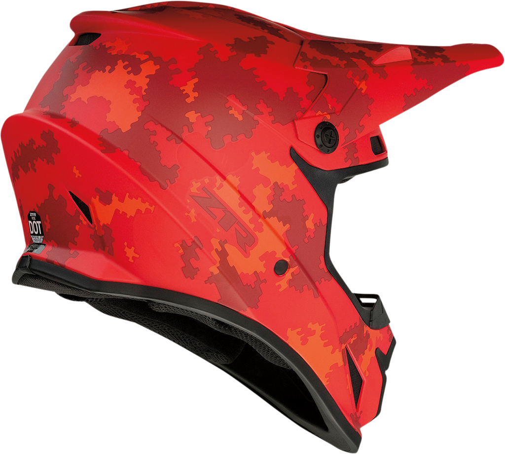 Z1R, Z1R Rise Helmet Digi Camo Red 2XL with Enhanced Ventilation and Removable Liner