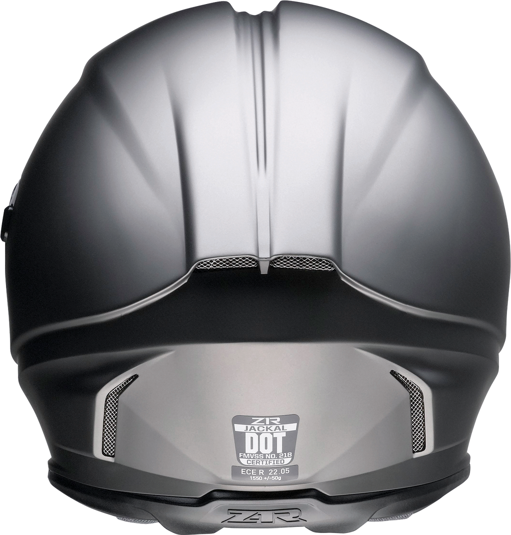 Z1R, Z1R Jackal Helmet Satin Titanium XS - Aerodynamic Polycarbonate Shell, Drop-down Sun Visor, and Ventilation System