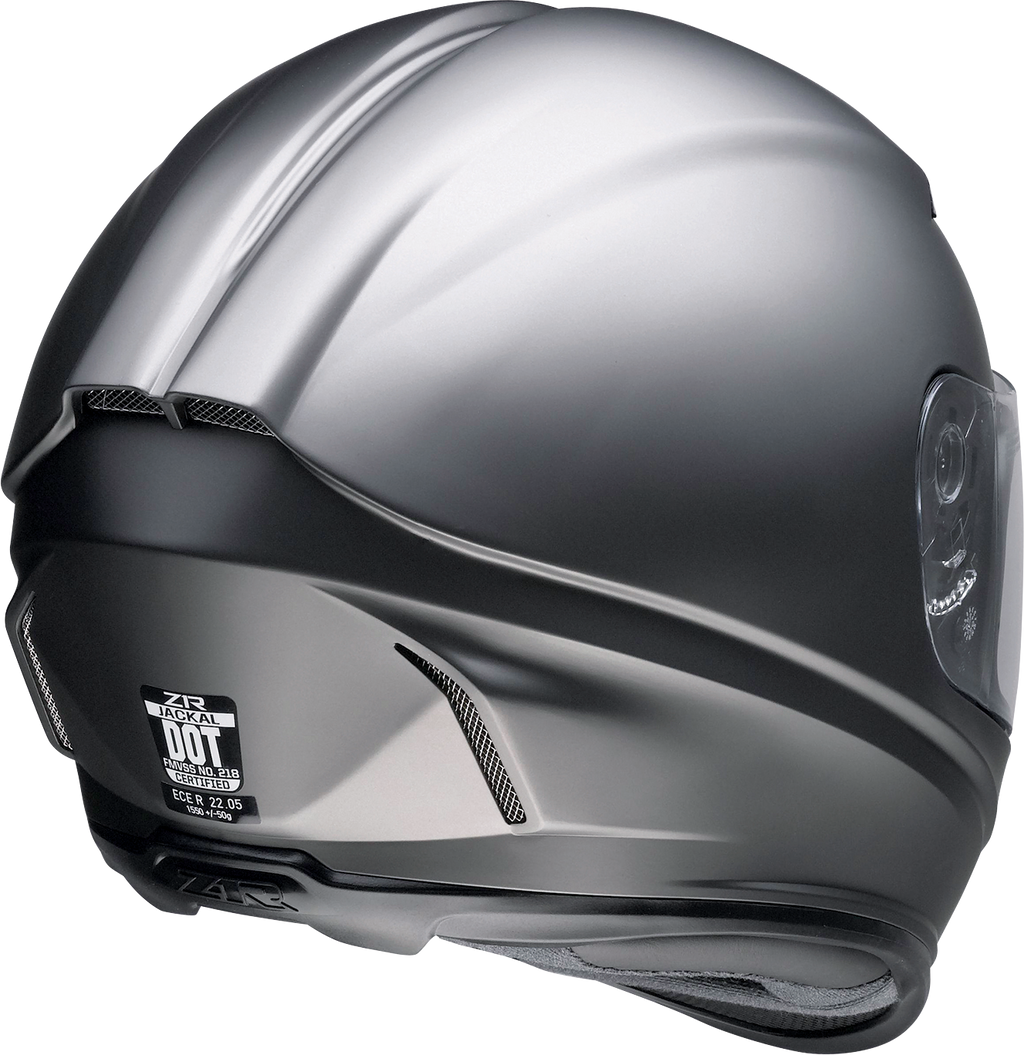 Z1R, Z1R Jackal Helmet Satin Titanium XS - Aerodynamic Polycarbonate Shell, Drop-down Sun Visor, and Ventilation System