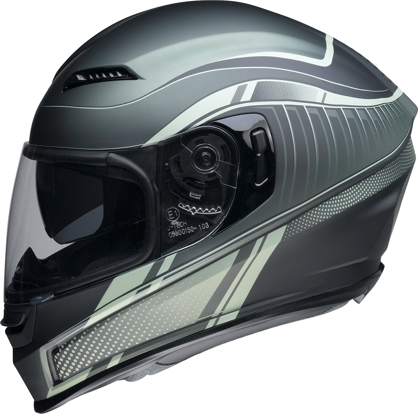 Z1R, Z1R Jackal Helmet Dark Matter Green Large - Injection-Molded Polycarbonate Shell with Anti-Fog Shield and Drop-Down Sun Visor