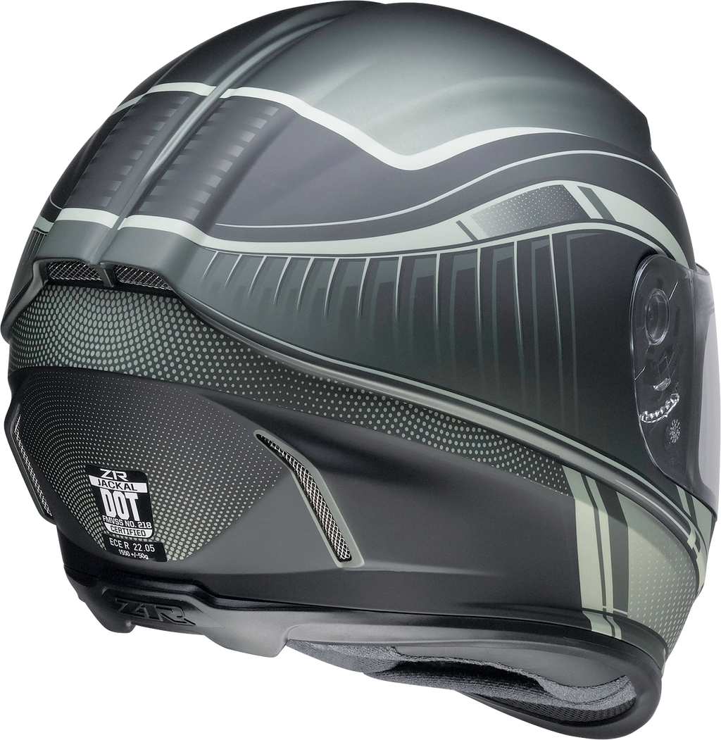 Z1R, Z1R Jackal Helmet Dark Matter Green Large - Injection-Molded Polycarbonate Shell with Anti-Fog Shield and Drop-Down Sun Visor