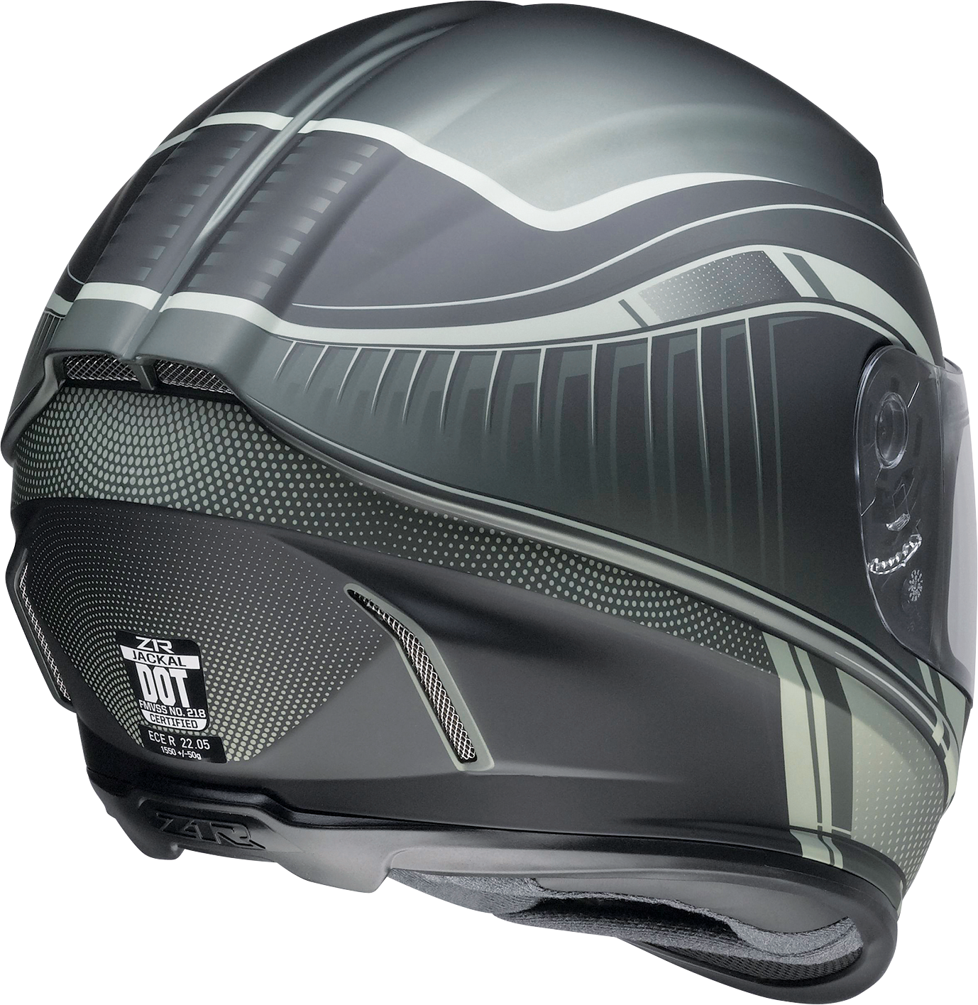 Z1R, Z1R Jackal Helmet Dark Matter Green Large - Injection-Molded Polycarbonate Shell with Anti-Fog Shield and Drop-Down Sun Visor