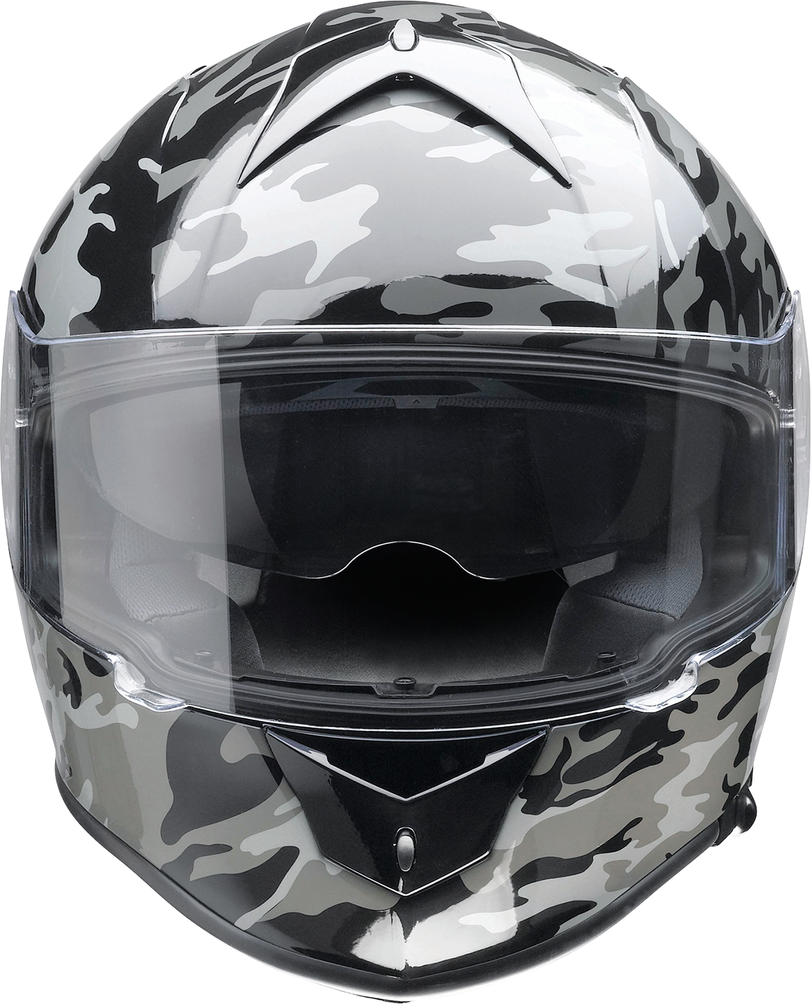 Z1R, Z1R Warrant Helmet - Camo Black/Gray 2XL - Polycarbonate Shell with Drop-Down Sun Visor