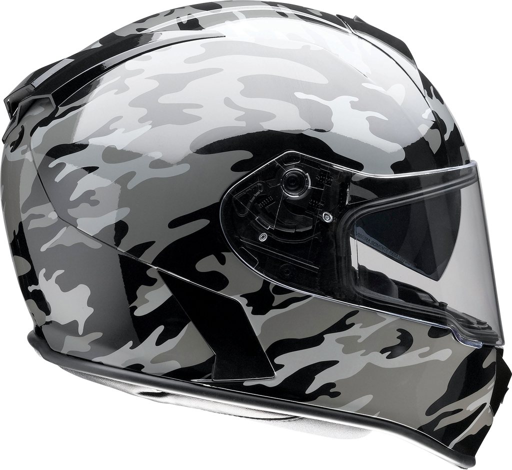 Z1R, Z1R Warrant Helmet - Camo Black/Gray, XS | Polycarbonate Shell, Drop-Down Sun Visor & Moisture-Wicking Liner