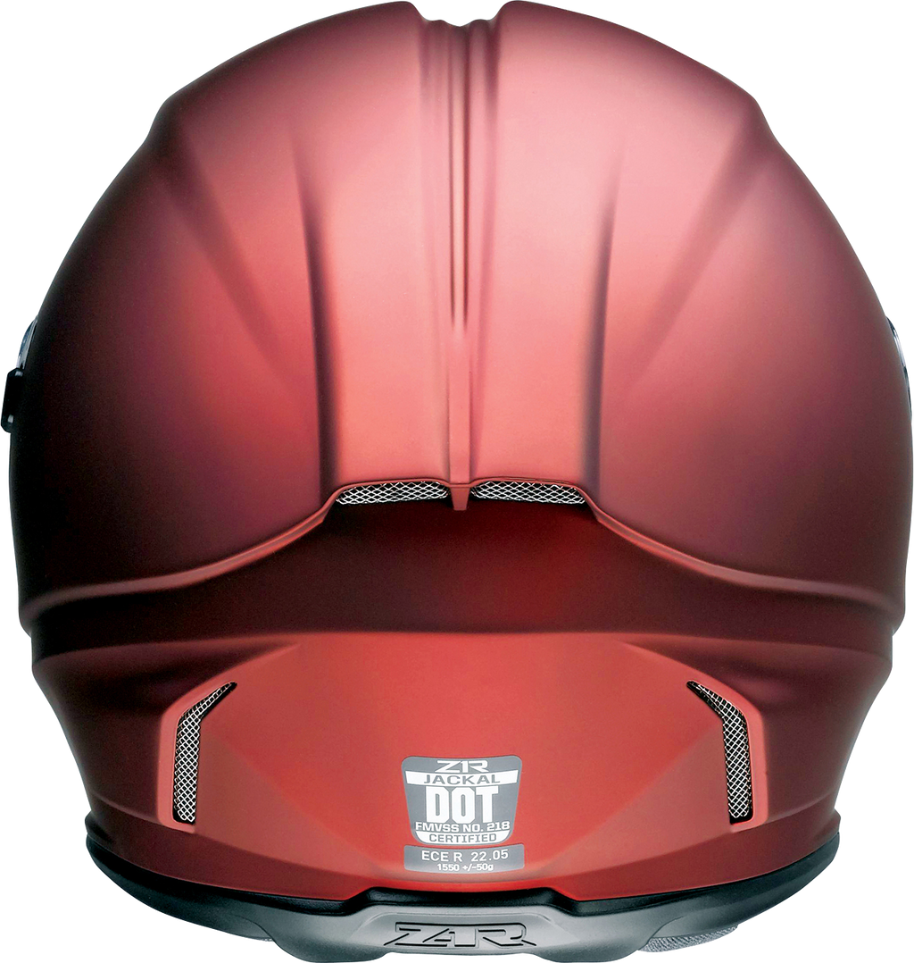 Z1R, Z1R Jackal Helmet Satin Red Large 0101-14824 - Advanced Motorcycle Helmet with Drop-Down Sun Visor and Integrated Speaker Pockets