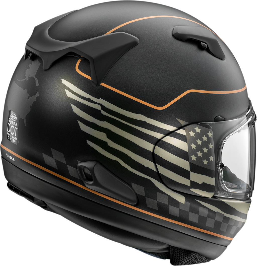 ARAI HELMETS, ARAI HELMETS Signet-X US Flag Black Frost Motorcycle Helmet - Medium (Part #0101-15955)