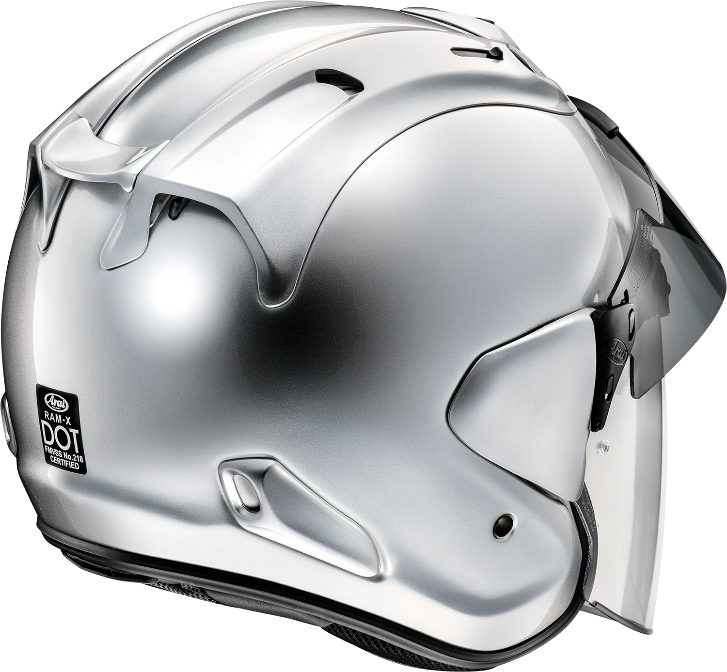 ARAI HELMETS, Arai Helmets Ram-X XS Aluminum Silver with VAS-Z Shield System - Part 0104-2928