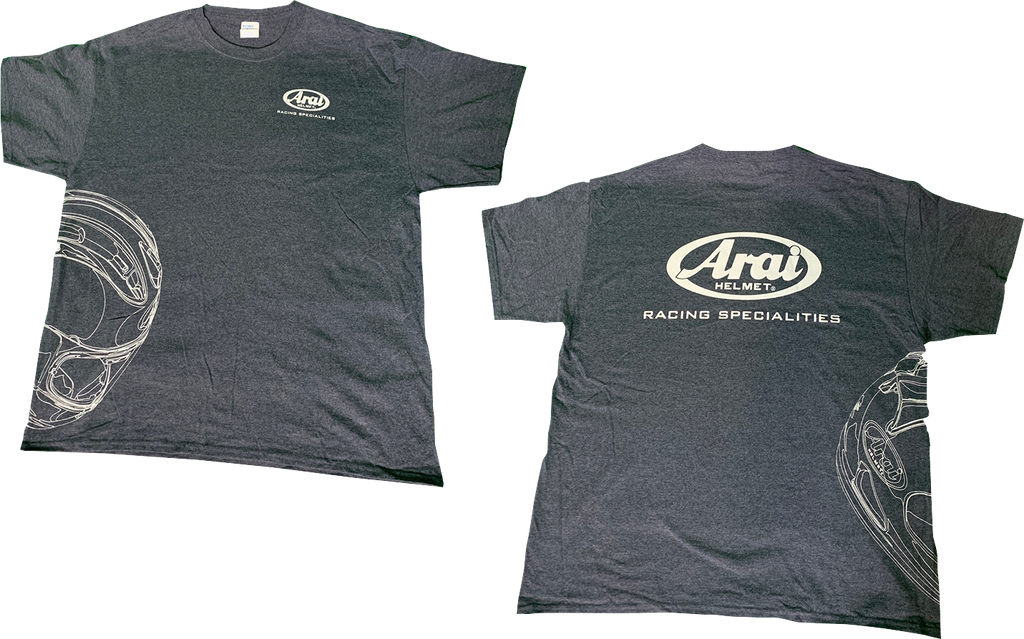 ARAI HELMETS, ARAI HELMETS Arai Helmet T-Shirt - Dark Heather Gray, Large (Part #121565)