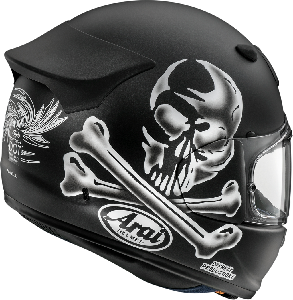 ARAI HELMETS, ARAI HELMETS Contour-X Jolly Roger Helmet 2XL with Integrated Logo Duct and Aerodynamic Spoiler