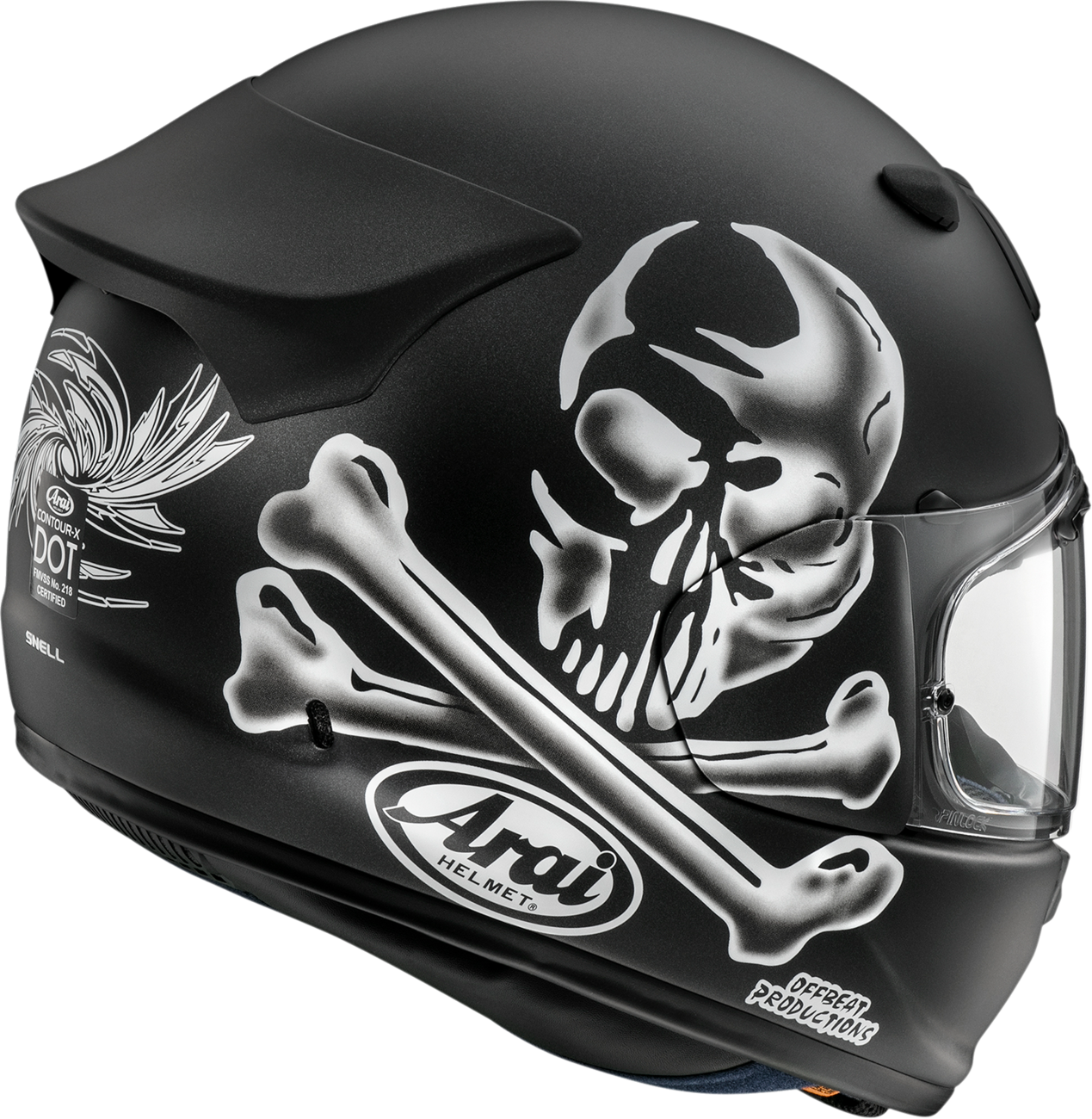 ARAI HELMETS, ARAI HELMETS Contour-X Jolly Roger Helmet XL with Advanced Ventilation and Aerodynamic Spoiler