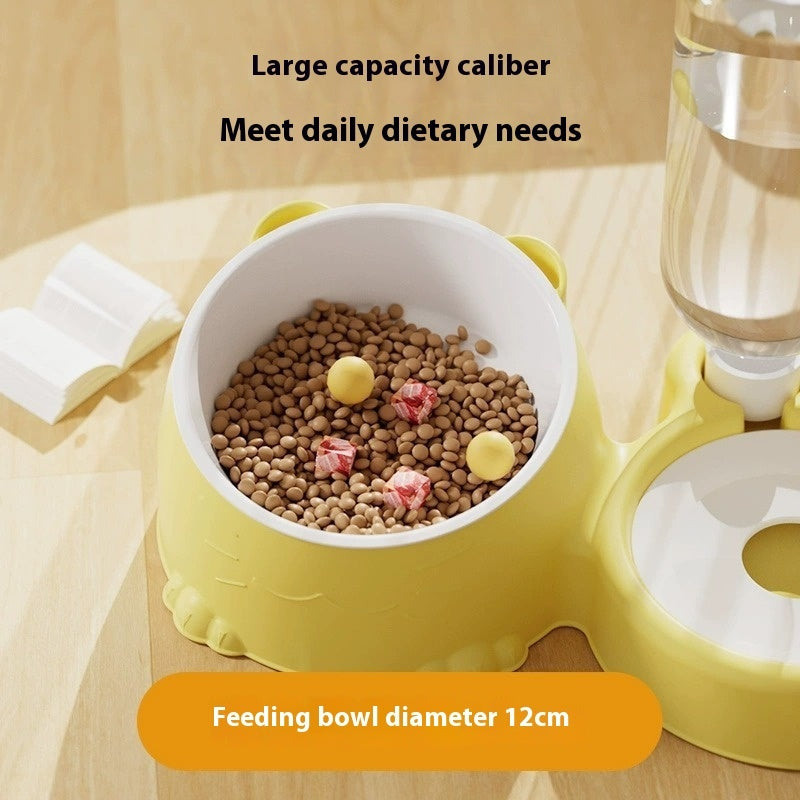 Double Bowl Automatic Drinking Pet Basin Stainless Steel Ceramic