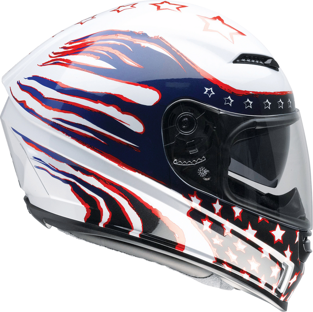 Z1R, Z1R Jackal Helmet Patriot Red/White/Blue 3XL - Aerodynamic Polycarbonate Shell with Sun Visor