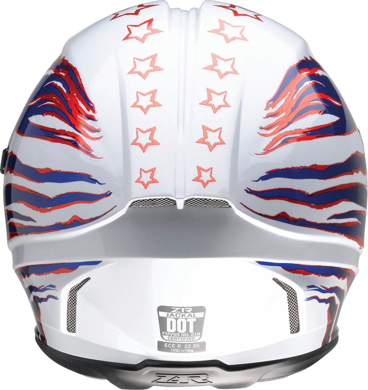 Z1R, Z1R Jackal Helmet Patriot Red/White/Blue 3XL - Aerodynamic Polycarbonate Shell with Sun Visor