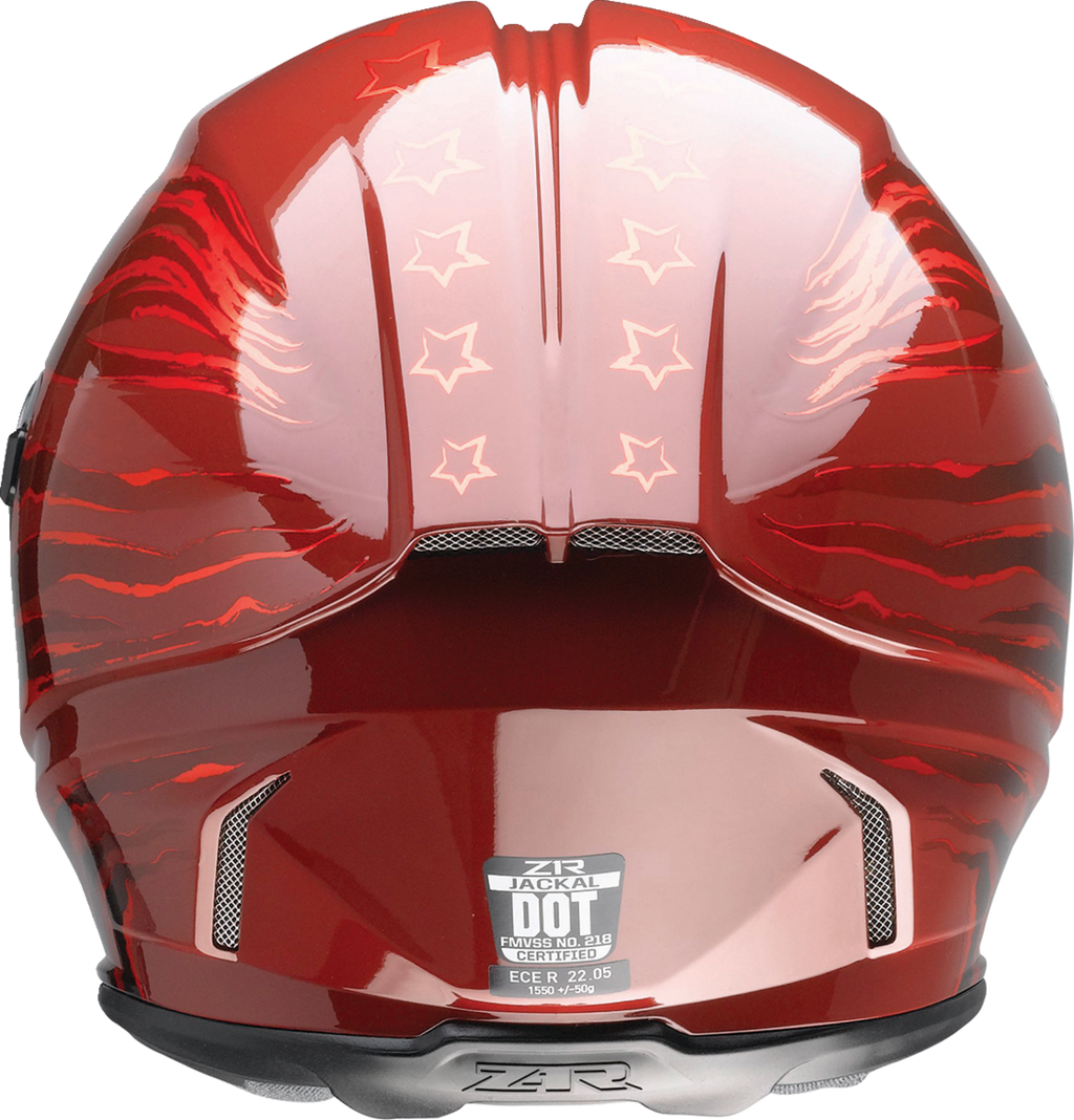 Z1R, Z1R Jackal Patriot Helmet in Red – Intermediate Oval Fit, 3XL