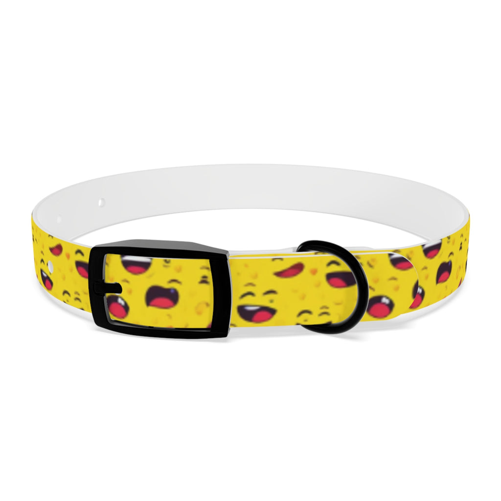 Endless Grins: A Sea of Laughing Faces - Pet Collar Pet Zen
