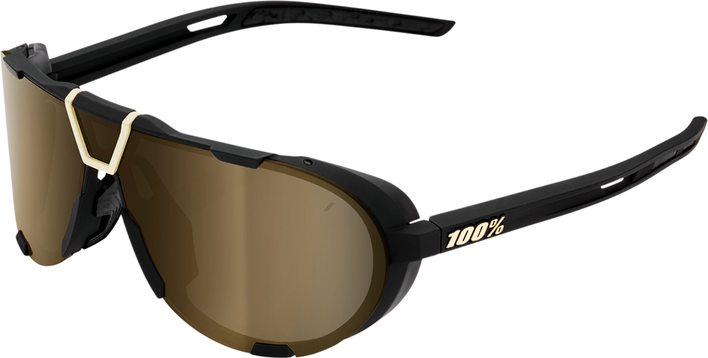 100% Westcraft Sunglasses - Soft Tact Black - Soft Gold Mirror 61046-258-01