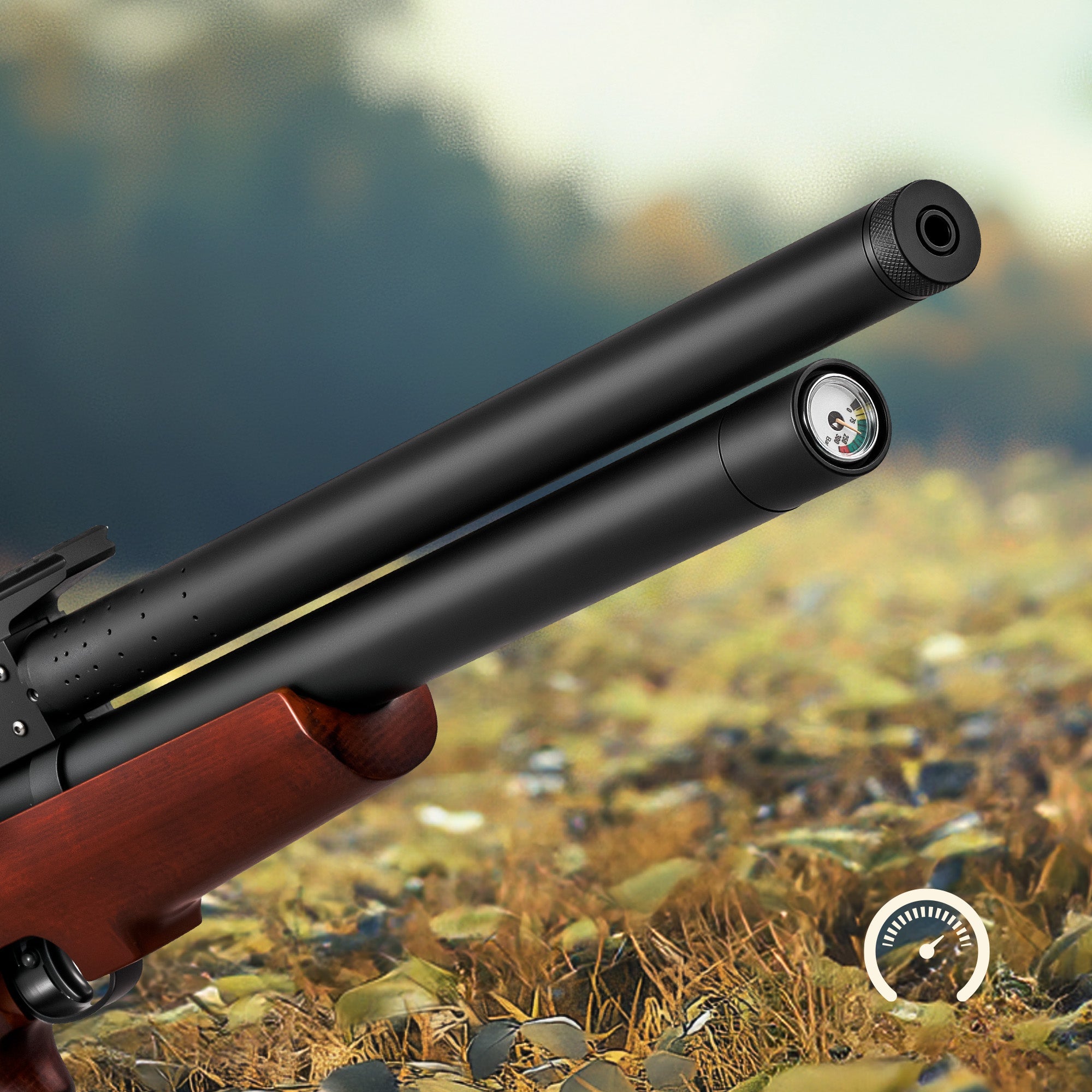 Pinty Striker - 9 Pellet .22/.25 Cal PCP Air Gun, 5.5/6.4 mm High Power Air Gun Rifle for Picatinny Rail