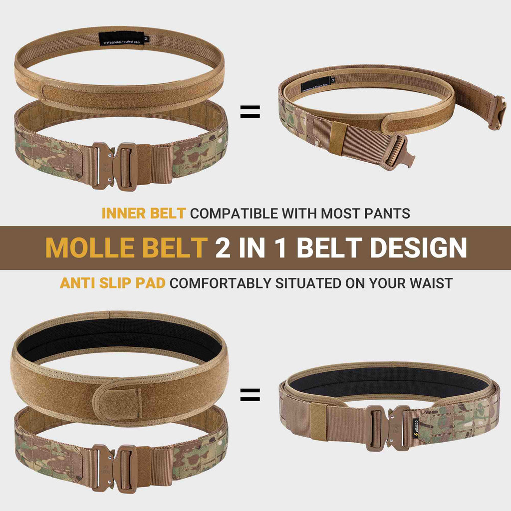 Tactical MOLLE Battle Belt with Quick Release Buckle for Versatile Gear Carrying
