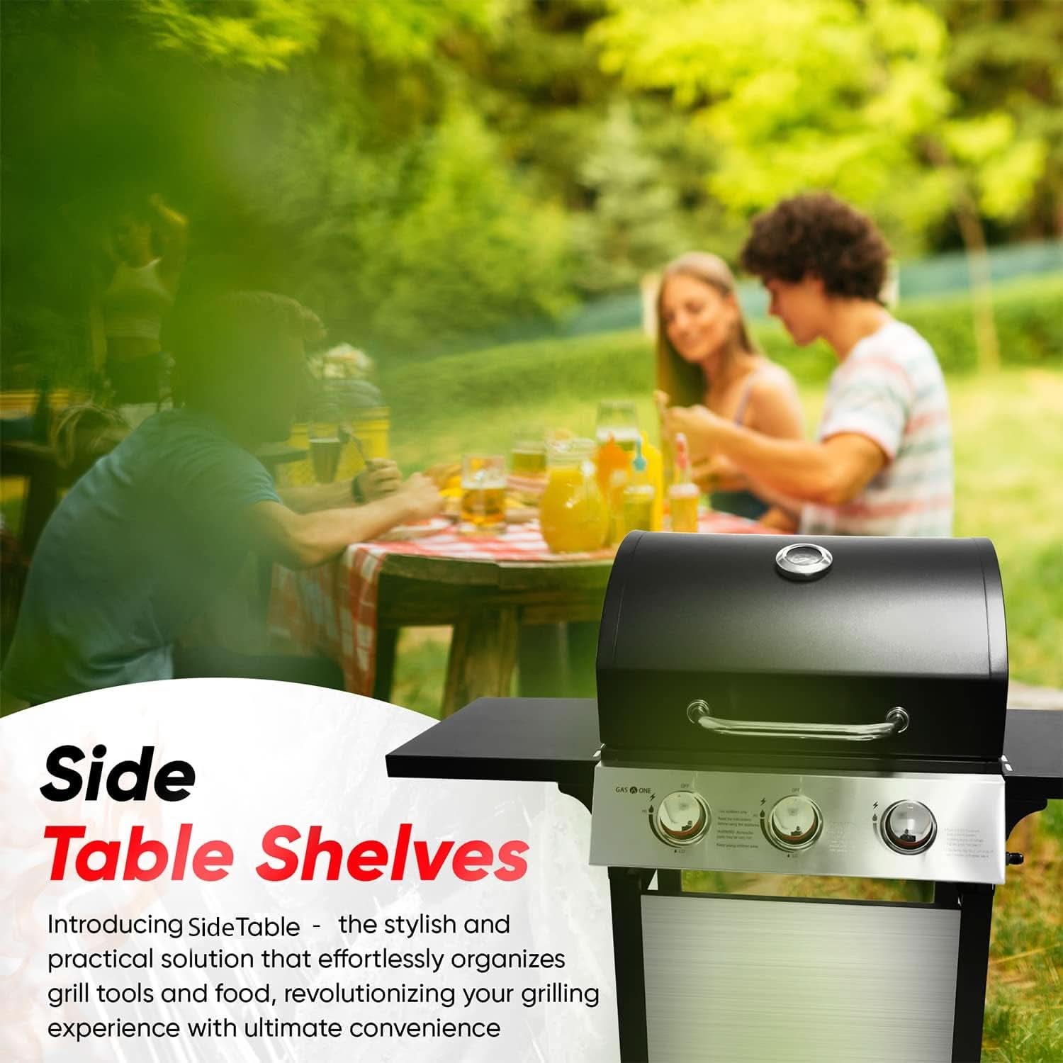 3 Burner Stainless Steel Propane Gas Grill With Cabinet