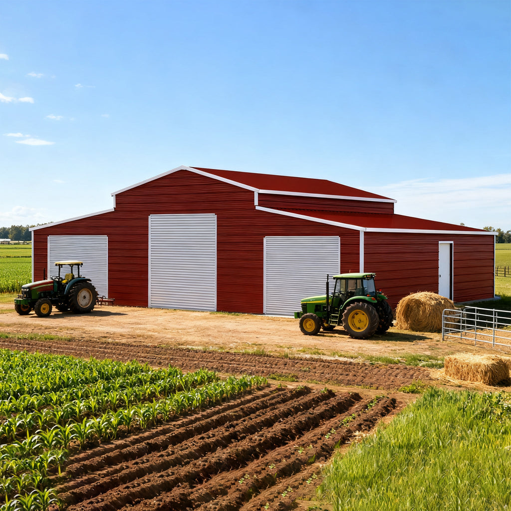 [30X42FT] Heavy-Duty All-Weather 3-Garage Galvanized Steel Storage Shed (SAK18765)