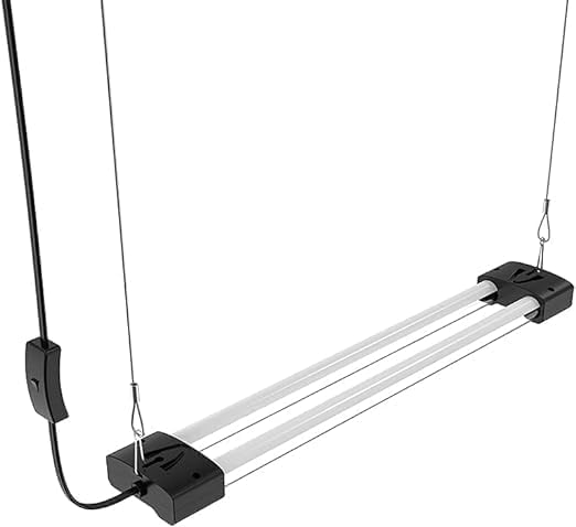 DYMOND BoostGro LED Grow Light Full Spectrum Linkable 5000K Daylight + 660nm Red Indoor Plant Lighting Fixture (2 FT, Black)