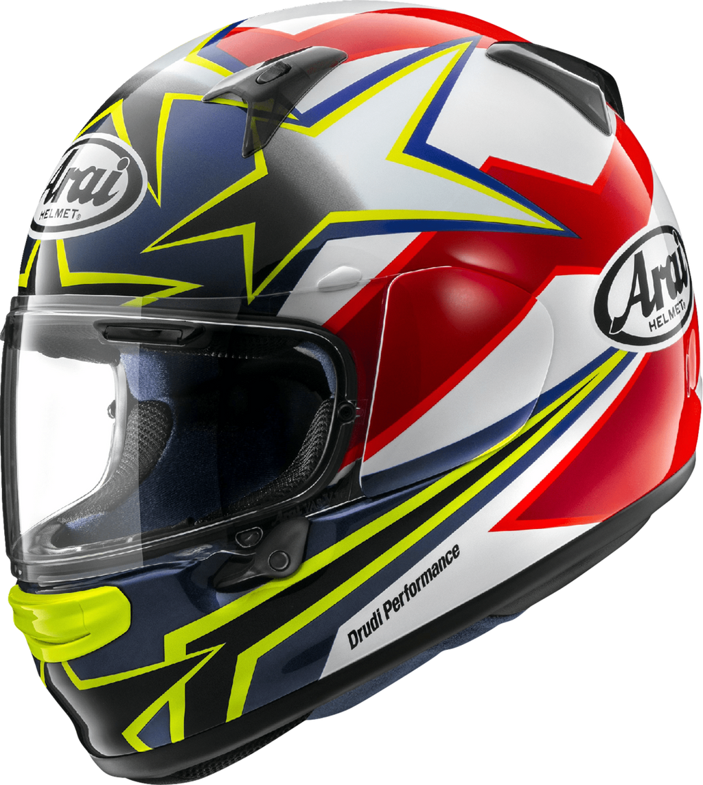 ARAI HELMETS, ARAI Helmets Regent-X Stars & Stripes Helmet - Small, Yellow with Advanced VAS Shield System