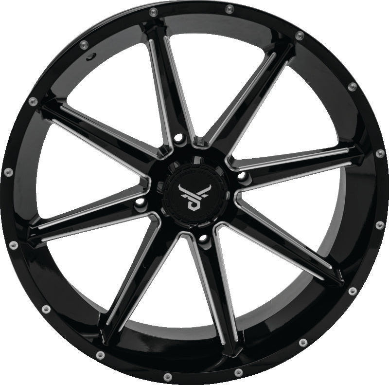 QuadBoss, QuadBoss Slicer 20x7 PowerSports Wheels with Limited Edition Bull Logo Center Caps