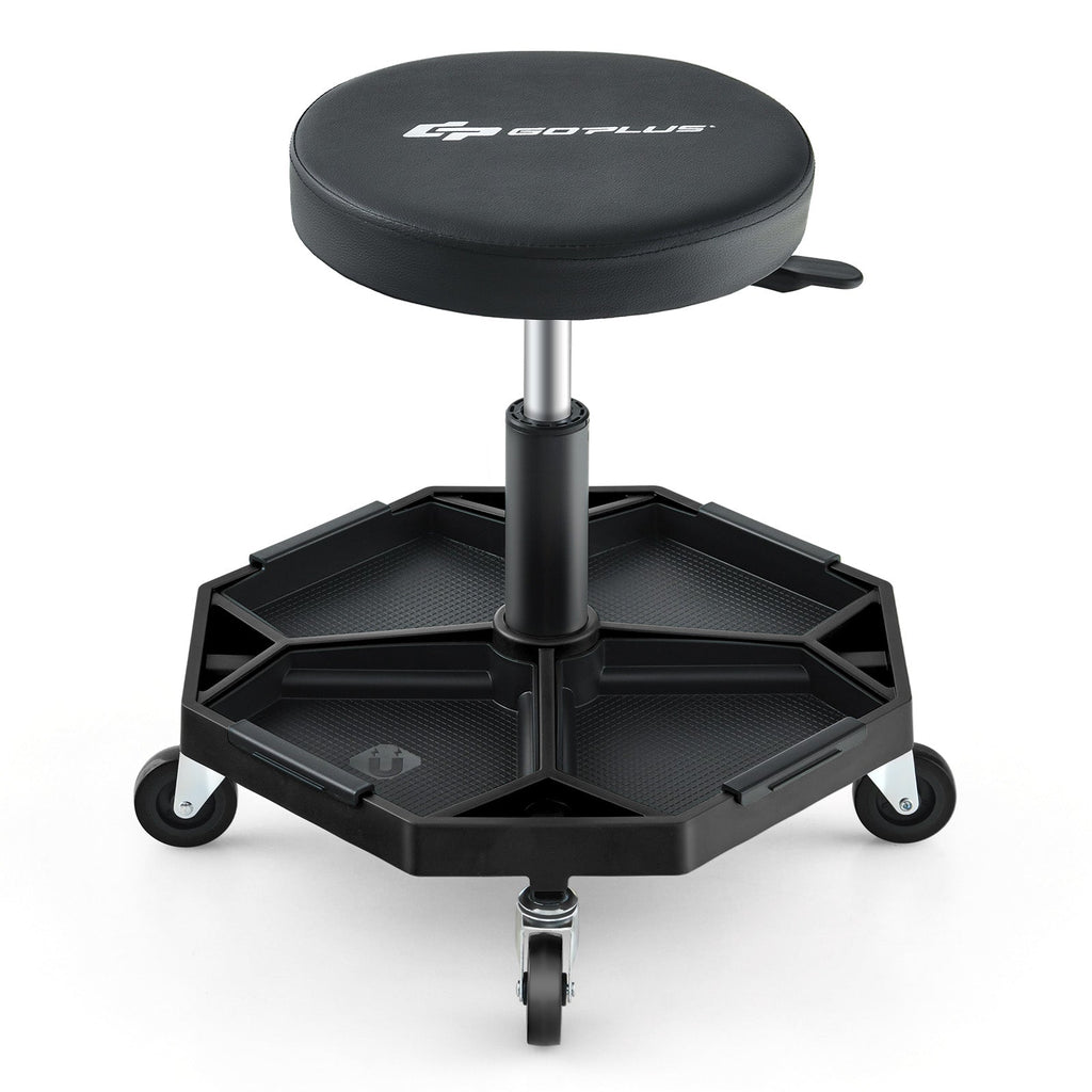 330 LBS Capacity Pneumatic Rolling Mechanic Stool with Padded Seat
