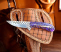 Wild West Knife 8" Rasp Steel with Purple Resin Handle