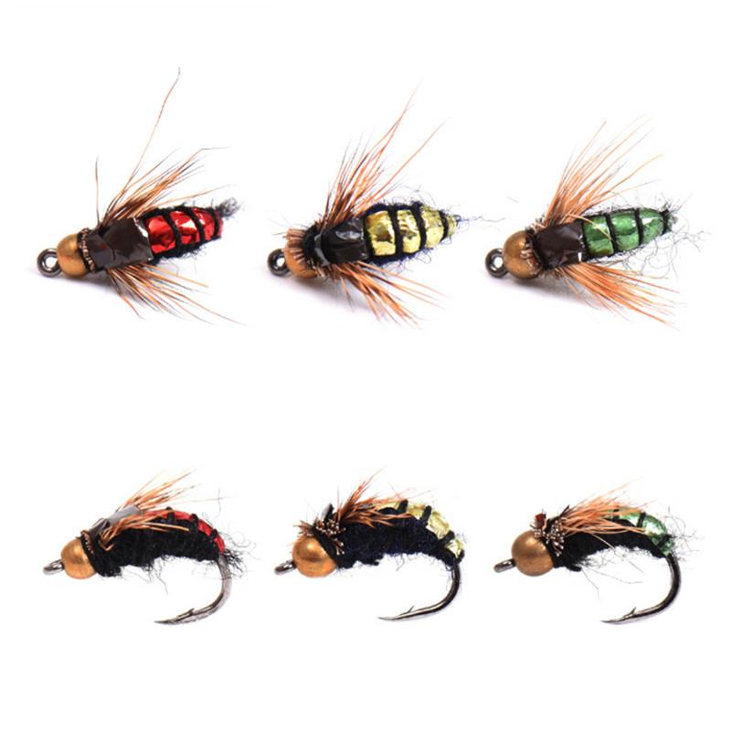 LEO 40pcs/box Fly Fishing Flies Lure High Carbon Steel Fly Tying Hooks for Trout Fishing Artificial Flies